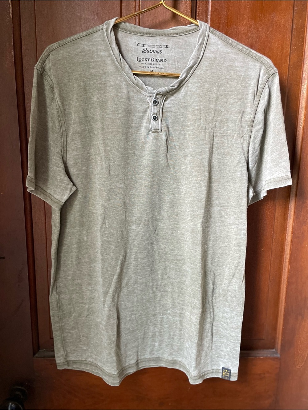 Lucky Brand men's medium short sleeve venice burnout shirt